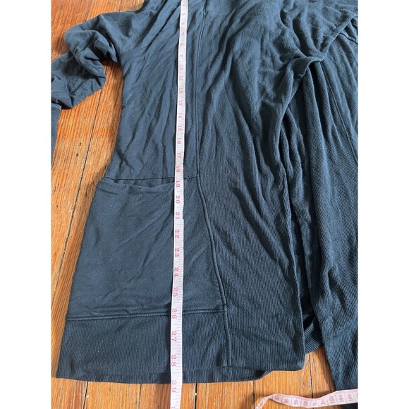 Athleta Open Front Cardigan Magnetic Clasp Navy Blue S Sweater Keyhole Sleeve - Picture 9 of 10